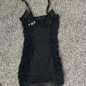 Elegant Black Lace Chemise